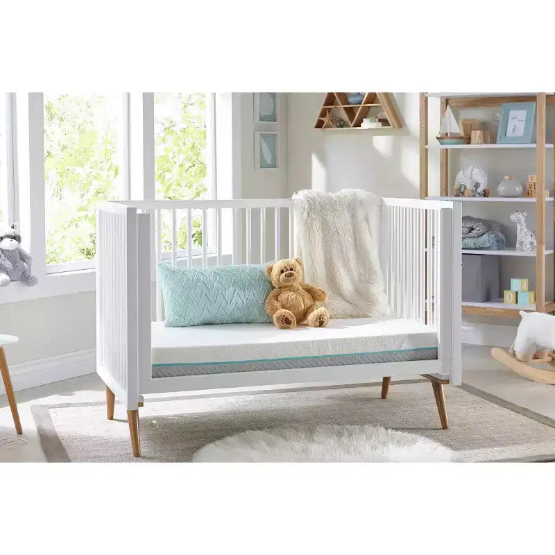 Materasso per Culla e Lettino, Ipoallergenico Impermeabile in Memory Foam, Lati Morbido/Rigido