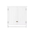 Dover Wall Mounted Bathroom Storage Cabinet with Two Doors and Towel Rod White - Alaterre Furniture