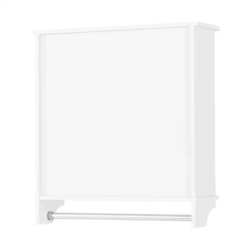 Pensile da bagno a muro con due ante e portasciugamani – Bianco