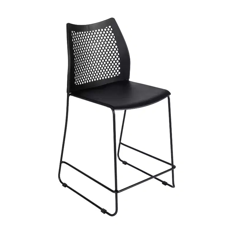 Flash Furniture HERCULES Stackable Counter Stool with Air-Vent Back and Powder Coated Sled Base