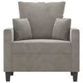 vidaXL Sofa Chair Living Room Accent Upholstered Chair with Armrest Velvet - Light Gray 23.6