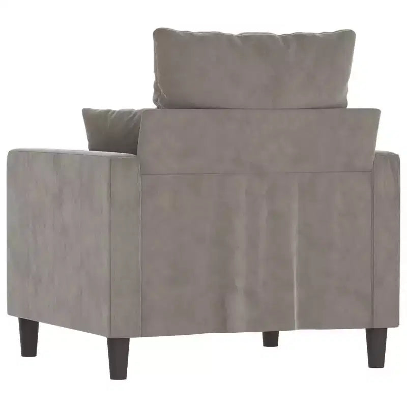 vidaXL Poltrona da Divano Soggiorno Poltrona con Braccioli Imbottita in Velluto - Grigio Chiaro 23,6