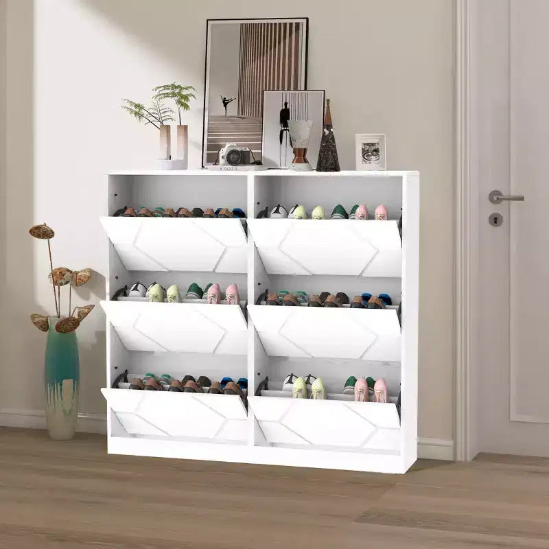 Scarpiera autoportante con 6 cassetti a ribalta, MDF, ingresso e corridoio, bianco