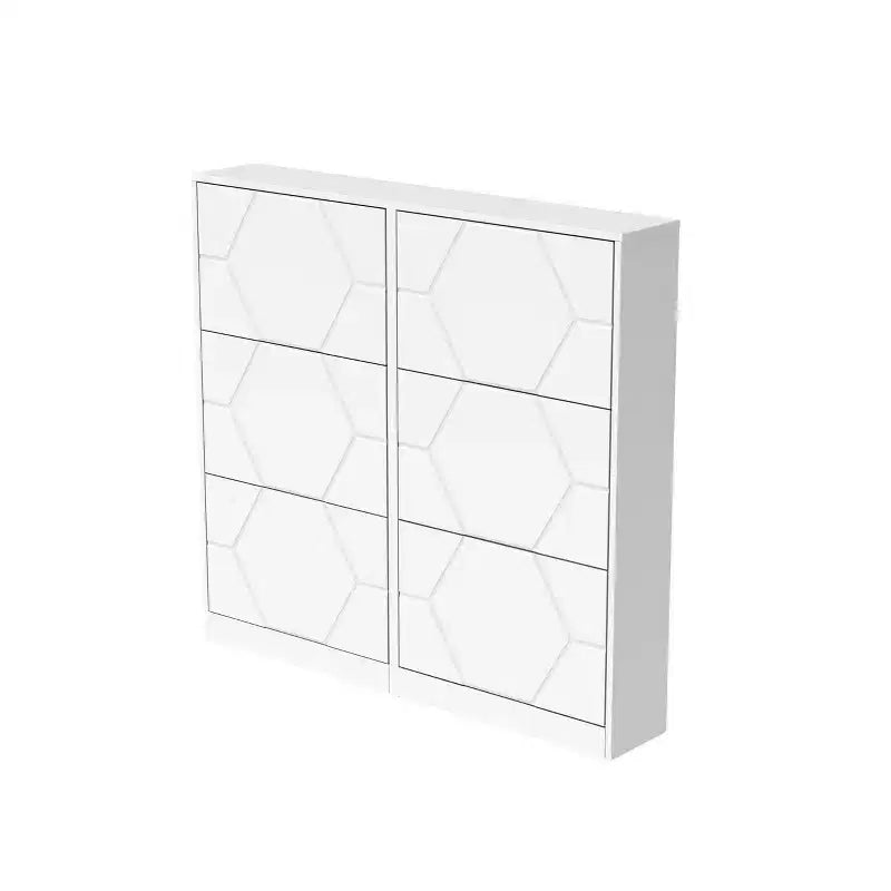 Scarpiera autoportante con 6 cassetti a ribalta, MDF, ingresso e corridoio, bianco