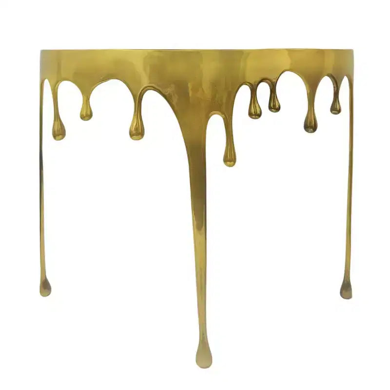 Royal Hampton Tavolino Consolle Divano | Piano in Vetro a Mezza Luna da 36.25 | Design a Goccia Sciolta | Fusione di Alluminio