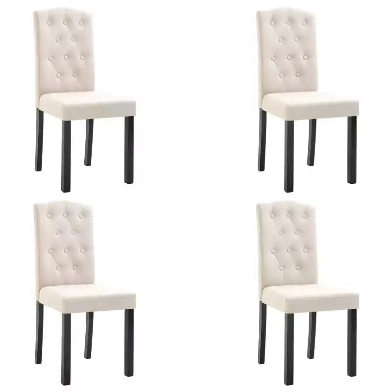 Set di 4 sedie da pranzo moderne imbottite con gambe in legno massello e schienale alto