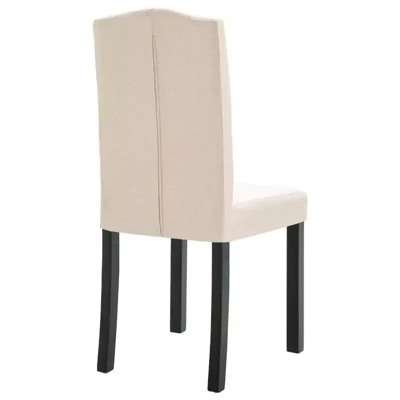 Set di 4 sedie da pranzo moderne imbottite con gambe in legno massello e schienale alto