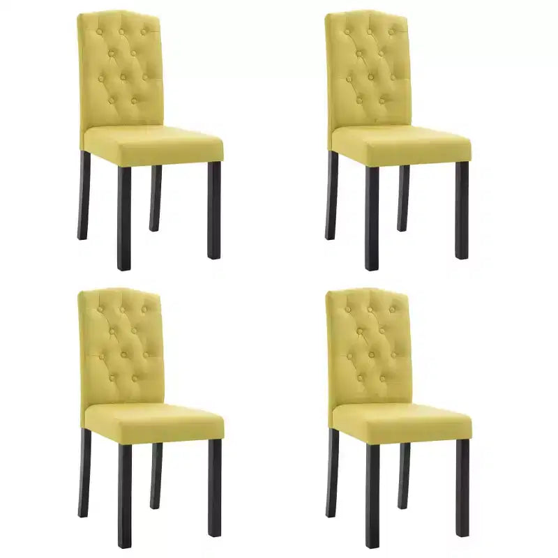 Set di 4 sedie da pranzo moderne imbottite con gambe in legno massello e schienale alto