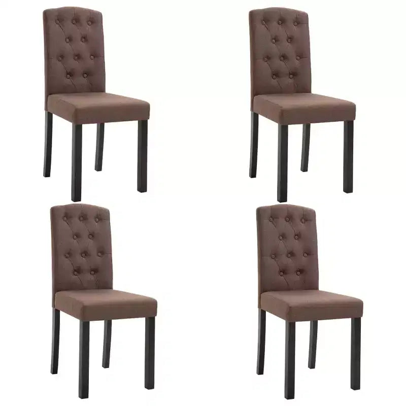 Set di 4 sedie da pranzo moderne imbottite con gambe in legno massello e schienale alto