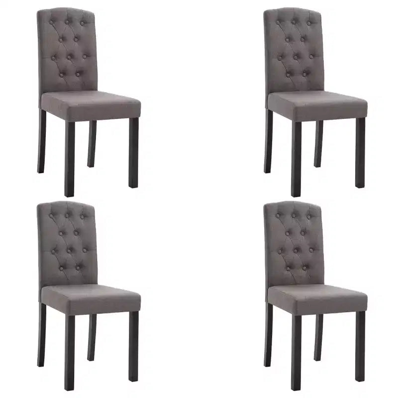Set di 4 sedie da pranzo moderne imbottite con gambe in legno massello e schienale alto