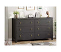 Dresser for Bedroom with 6 Drawers, Wooden Chest with Clothes Storage CabinetWide Dresser with Chest of Drawers,Black