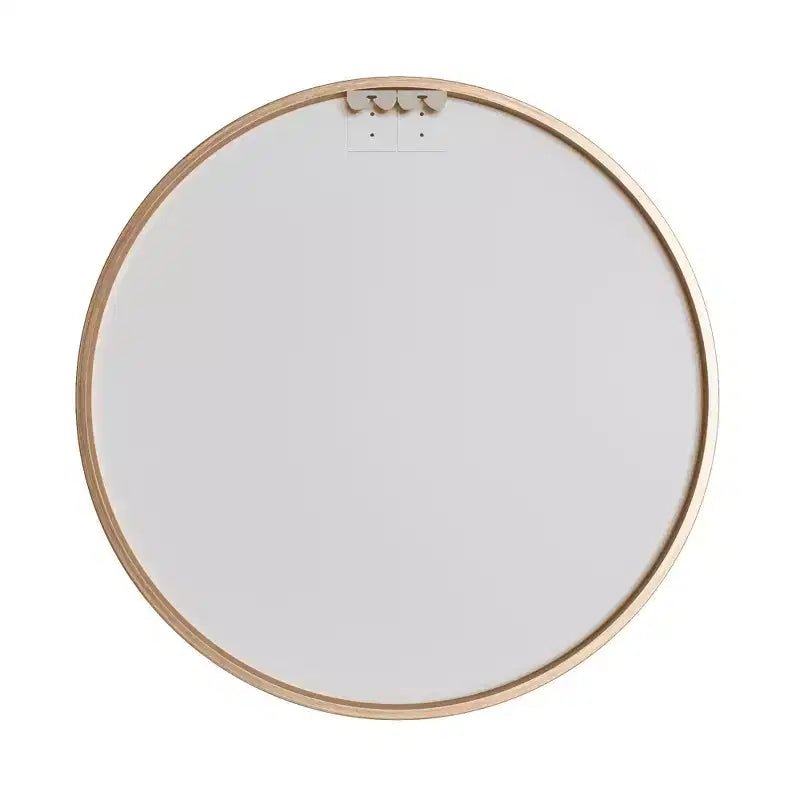 Specchio da parete rotondo in lega di alluminio nero, 89 cm × 89 cm, design a bordo sottile
