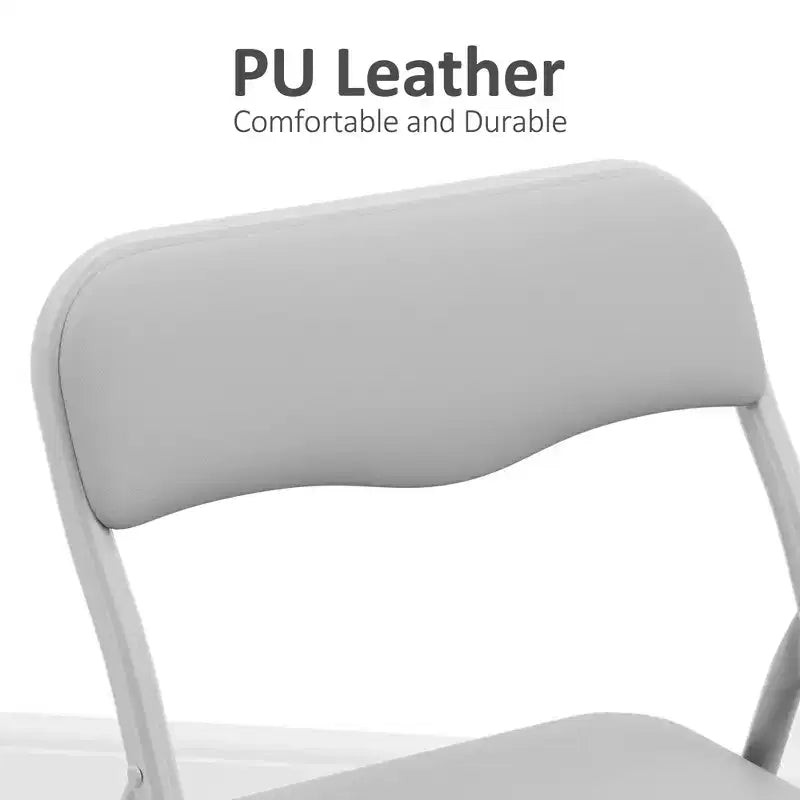 Set da 3 Pezzi di Tavolo e Sedie Pieghevoli per Bambini con Cuscino in PU – Nero, Beige e Grigio