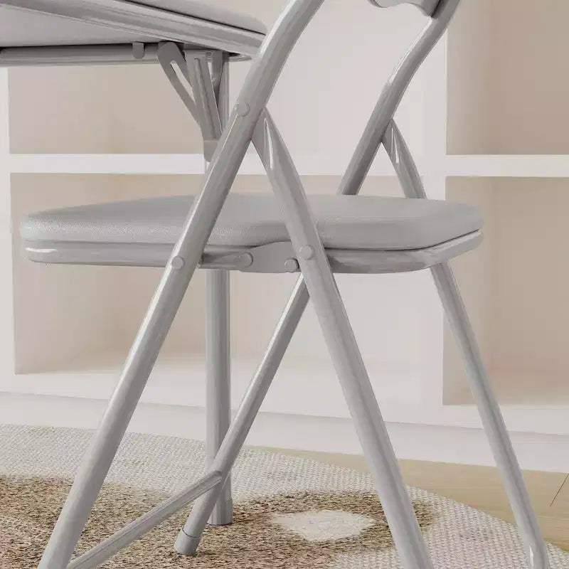 Set da 3 Pezzi di Tavolo e Sedie Pieghevoli per Bambini con Cuscino in PU – Nero, Beige e Grigio