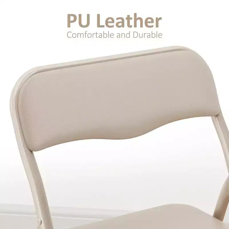 Set da 3 Pezzi di Tavolo e Sedie Pieghevoli per Bambini con Cuscino in PU – Nero, Beige e Grigio