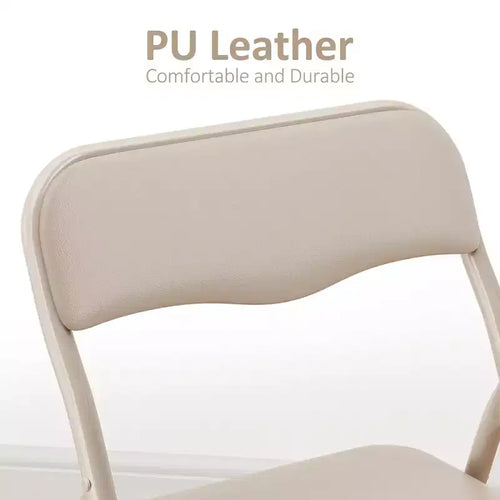 Set da 3 Pezzi di Tavolo e Sedie Pieghevoli per Bambini con Cuscino in PU – Nero, Beige e Grigio