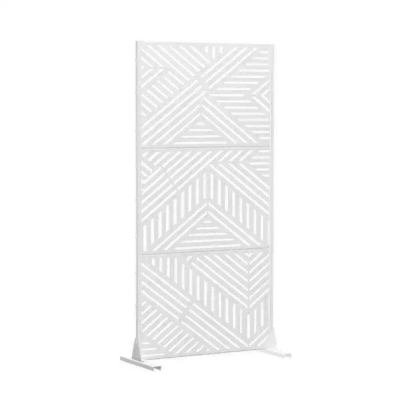 Schermo privacy per esterni a 6 pannelli in acciaio galvanizzato verde scuro, resistente alle intemperie, 72"x47"