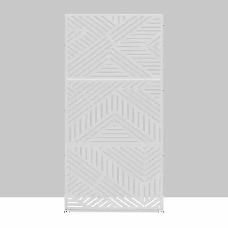 Schermo privacy per esterni a 6 pannelli in acciaio galvanizzato verde scuro, resistente alle intemperie, 72"x47"