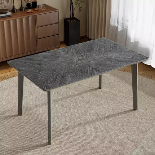 Bestier Dining Table, 60 Kitchen Room Table for 4-6 People, Large Wooden Rectangular Dinner Table for Dining Room, Home Office, Living Room
