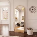 64x21 Full Length Mirror, Wall Mirrors Hanging or Leaning Arched-Top Full Body Mirror with Stand for Bedroom, Dressing Room, Gold