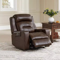 Spruce & Spring Genuine Leather Dual Motor Power Lay Flat Recliner Chair