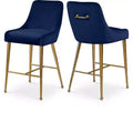Meridian Furniture,Owen Navy Velvet Stool, Set of 2