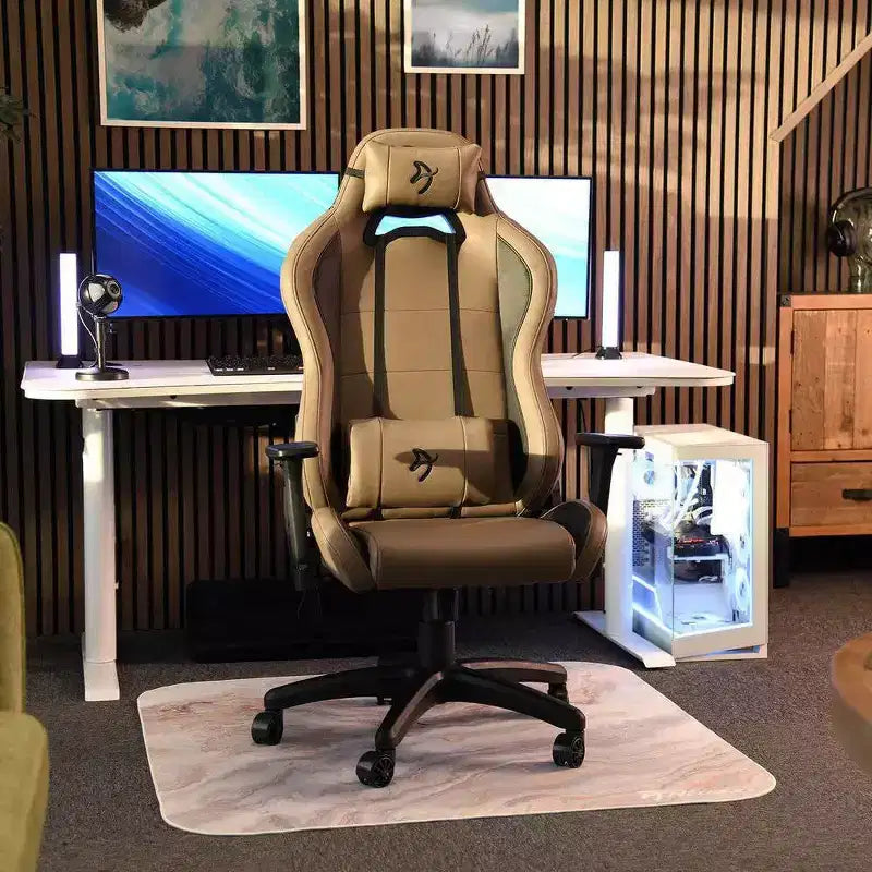 Sedia da ufficio e gaming ergonomica in morbida pelle PU con braccioli e inclinazione regolabili