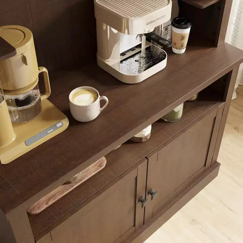 Mobile da caffè da fattoria con credenza, dispensa grande da cucina, ripiani regolabili, per sala da pranzo, soggiorno