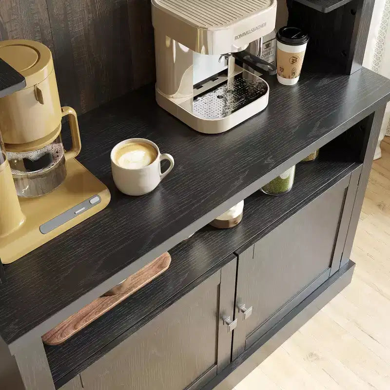 Mobile da caffè da fattoria con credenza, dispensa grande da cucina, ripiani regolabili, per sala da pranzo, soggiorno