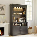 Farmhouse Coffee Bar Cabinet, Large Kitchen Pantry, Adjustable Shelves, for Dining Room, Living Room