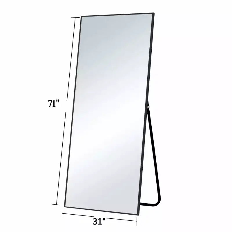Specchio intero a figura intera da 180 cm con cornice in metallo nero – Ad arco o rettangolare per camera da letto e soggiorno