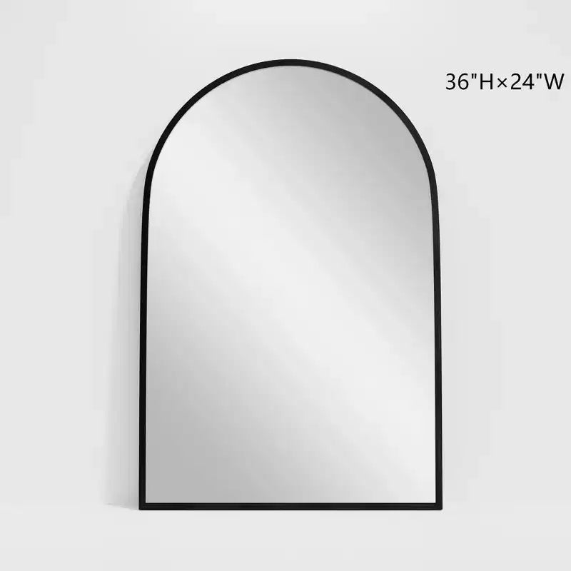 Specchio intero a figura intera da 180 cm con cornice in metallo nero – Ad arco o rettangolare per camera da letto e soggiorno