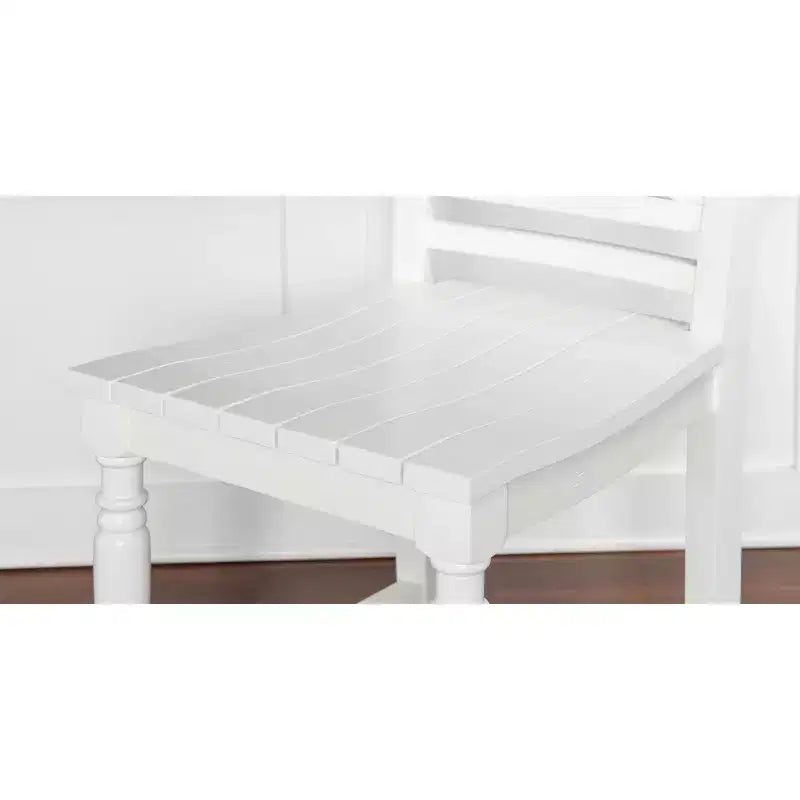 Sgabello da bar da 24,25" con schienale a X, bianco, design classico