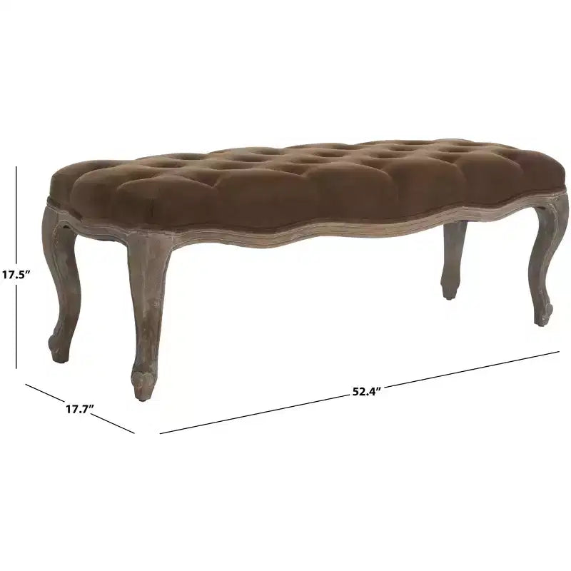 Panca imbottita capitonné, Struttura in rovere, 133 cm L, Posti a sedere: 2, Portata: 125 kg