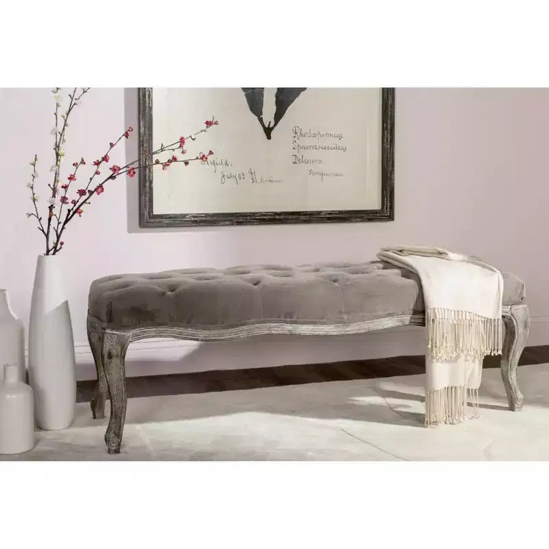 Panca imbottita capitonné, Struttura in rovere, 133 cm L, Posti a sedere: 2, Portata: 125 kg