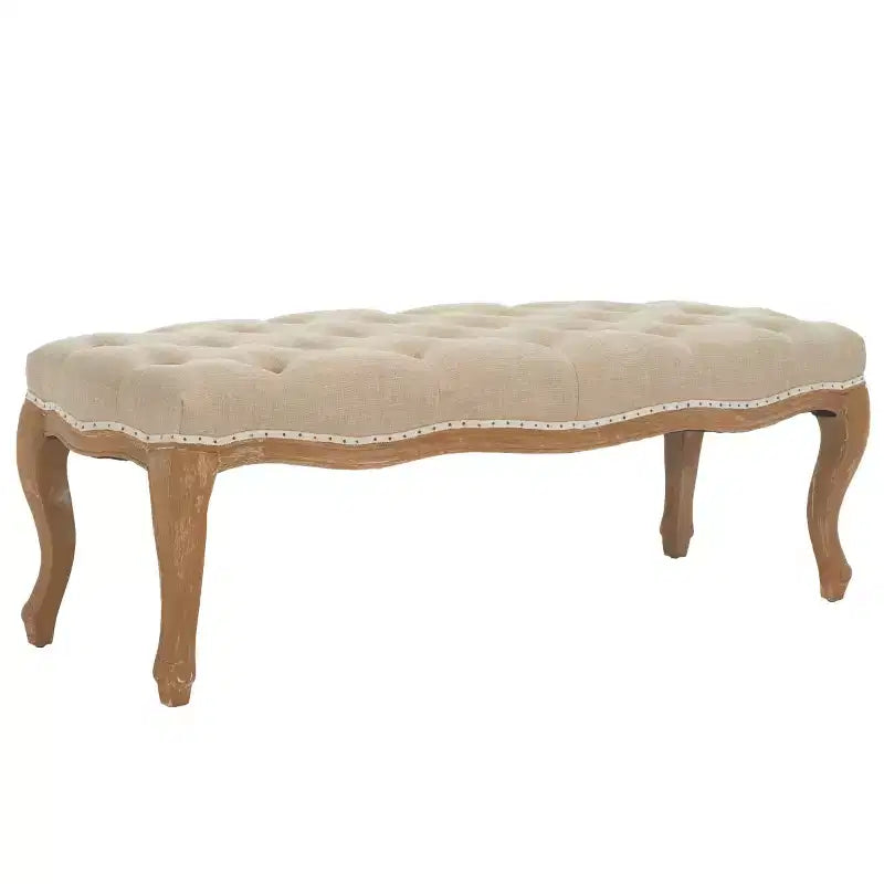 Panca imbottita capitonné, Struttura in rovere, 133 cm L, Posti a sedere: 2, Portata: 125 kg