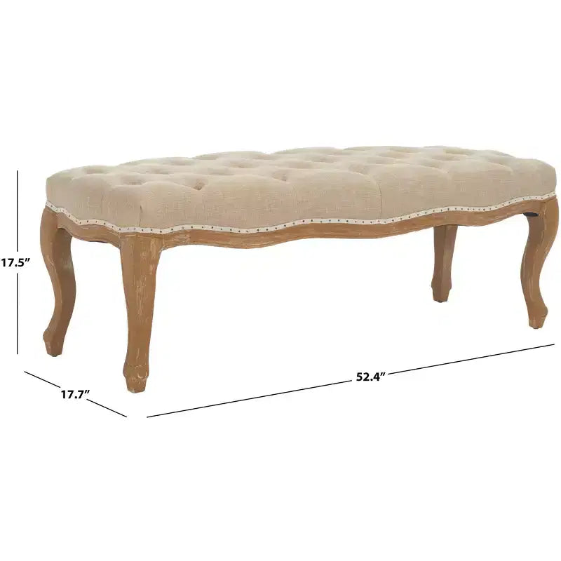 Panca imbottita capitonné, Struttura in rovere, 133 cm L, Posti a sedere: 2, Portata: 125 kg