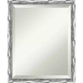 Scratched Wave Framed Bathroom Vanity Wall Mirror Chrome - Amanti Art